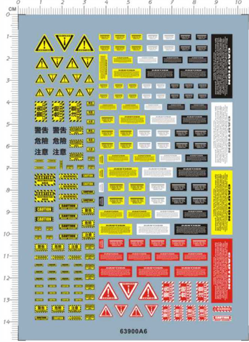 Model Kit Water Decal - Adesivo di Avvertimento per Modellini: Pericolo
