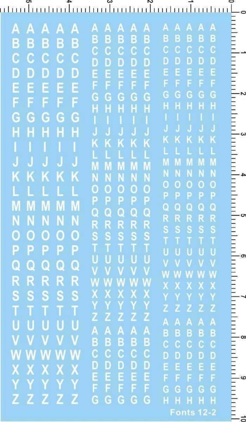Font di lettere dell'alfabeto  - Model Kit Water Decal recensione e prezzo